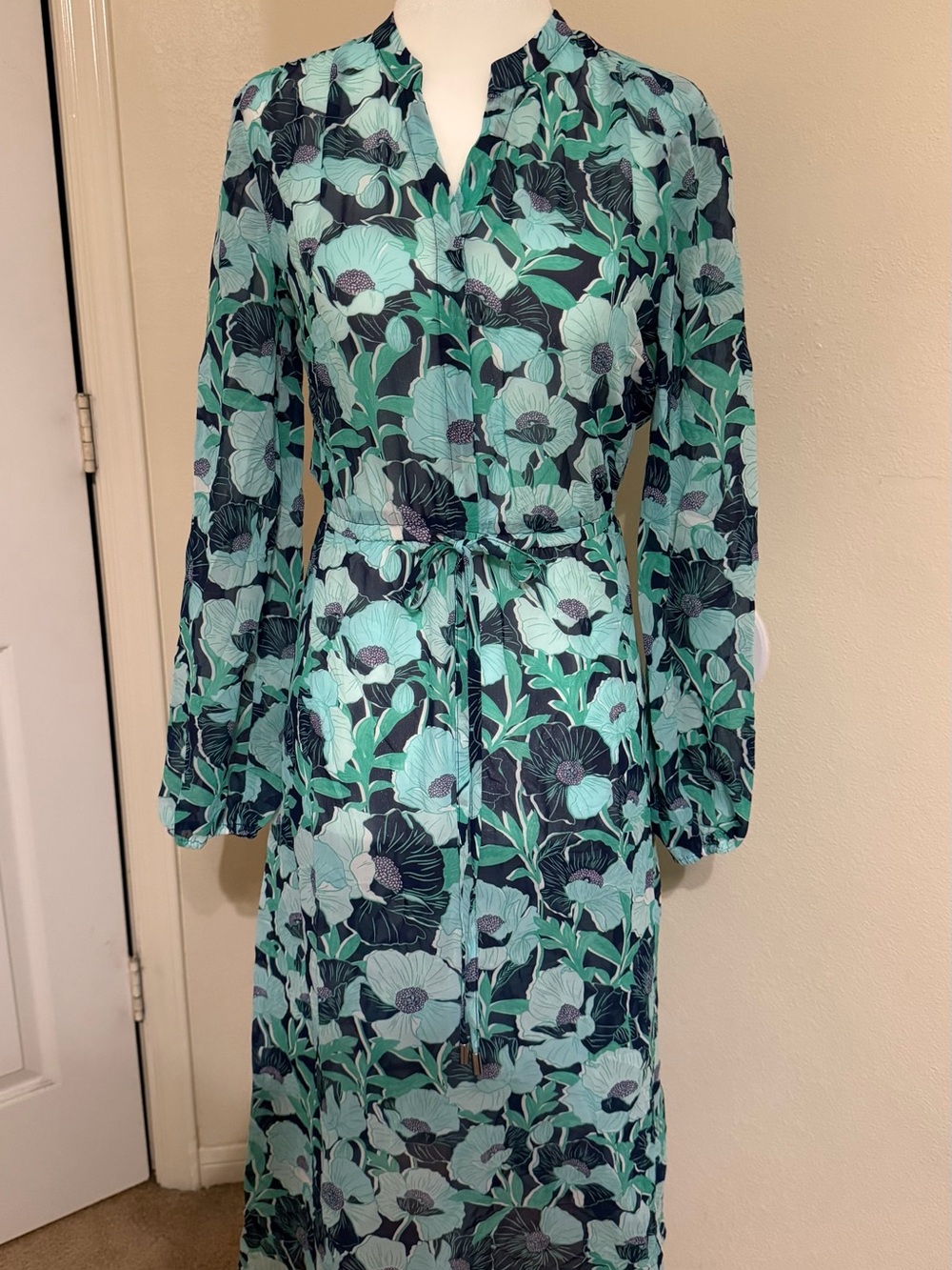 Maison Jules Long-Sleeve Floral Dress